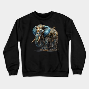 Steampunk Animals Elephant Crewneck Sweatshirt